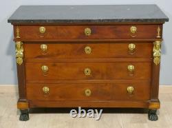 Return from Egypt, mahogany chest of drawers from the Empire period, early 19th century