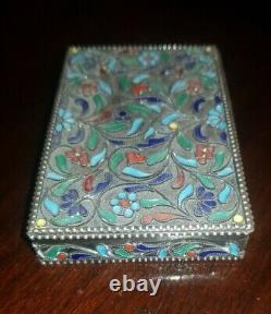 Russian Box In Silver Partitioned And Enamelled Era Xixth (poinçon 1000)