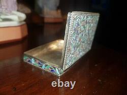 Russian Box In Silver Partitioned And Enamelled Era Xixth (poinçon 1000)