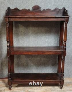 Rustic shelf in Louis XIII style made of turned wood from the 19th century