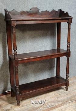 Rustic shelf in Louis XIII style made of turned wood from the 19th century