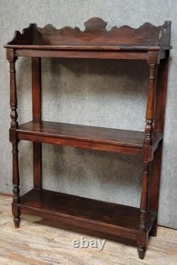 Rustic shelf in Louis XIII style made of turned wood from the 19th century