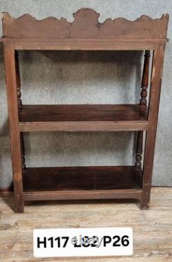 Rustic shelf in Louis XIII style made of turned wood from the 19th century