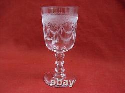 SAINT LOUIS, LEONA MODEL, SET OF 6 ENGRAVED CRYSTAL WINE GLASSES, 19th CENTURY