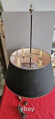 SILVER EMPIRE PERIOD BOUILLOTTE LAMP H82cm DIAM 54cm LAMPSHADE