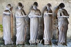 STATUE Very Ancient Copper Wall Sculpture of Musical Angels High Time