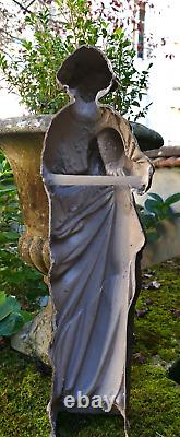 STATUE Very Ancient Copper Wall Sculpture of Musical Angels High Time