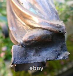 STATUE Very Ancient Copper Wall Sculpture of Musical Angels High Time