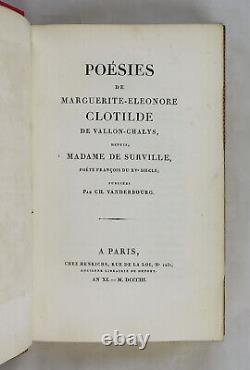 SUPERCHERIE SURVILLE, Poetry, 1803, First Edition, Morocco leather, rare