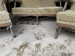 Salon, Sofa, and 2 Armchairs in Louis XIV Style Sheep Bone from the 19th Century