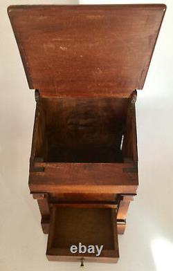 Salt Box At The Beginning Of Xixth Century, Period Furniture Restoration In Solid Walnut, Box