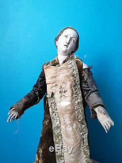 Santon Neapolitan Carved Wood Polychrome Era Nineteenth