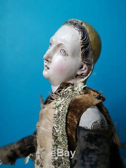 Santon Neapolitan Carved Wood Polychrome Era Nineteenth