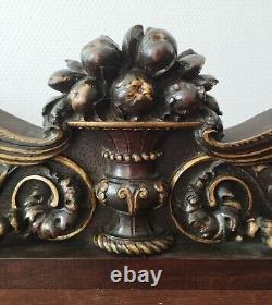 Sculpted Walnut Pediment 19th Century Renaissance Style High Period Griffin