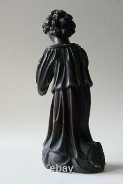Sculpture of a Kneeling Angel in Prayer, Carved Wood, High Baroque Style