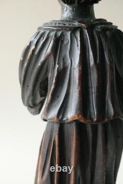 Sculpture of a Kneeling Angel in Prayer, Carved Wood, High Baroque Style