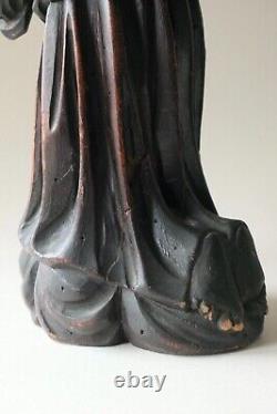 Sculpture of a Kneeling Angel in Prayer, Carved Wood, High Baroque Style