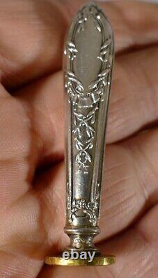 Seal, Silver Cachet Massif Style Louis Xvi, Initials Ha, Late 19th Century