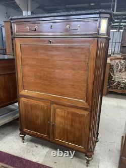 Secretary from the Louis XVI period, mahogany, Restoration style