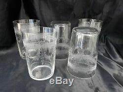 Series Of 5 Crystal Engraved Glasses Of The 19th Century Crystal Cup Baccarat Nineteenth