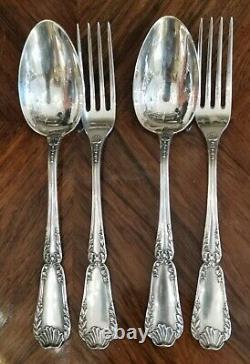 Series Of Two Pairs Of Solid Silver Tableware From The Late 19th Century