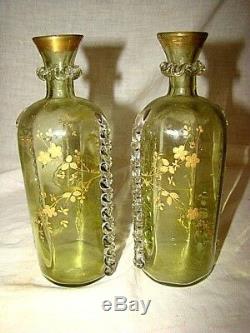 Service Enameled Glass Liquor Late Nineteenth Time