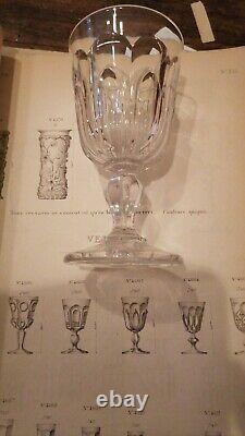 Service Of 5 Glass Water Molded Crystal Baccarat Period XIX Th