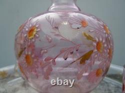 Service liqueur enameled glass floral decor carafe 19th century glasses