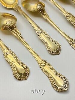 Set Of 6 Small Dessert Spoons In Silver Massif Vermeil 19th Century