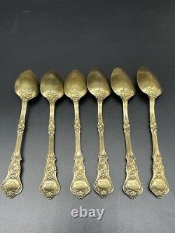 Set Of 6 Small Spoons For Dessert In Silver Massif Vermeil 19th Century