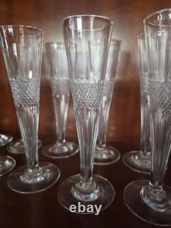 Set of 14 Crystal Champagne Flutes, Empire/Restauration Period, Early 19th Century