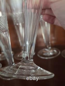 Set of 14 Crystal Champagne Flutes, Empire/Restauration Period, Early 19th Century
