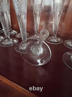 Set of 14 Crystal Champagne Flutes, Empire/Restauration Period, Early 19th Century