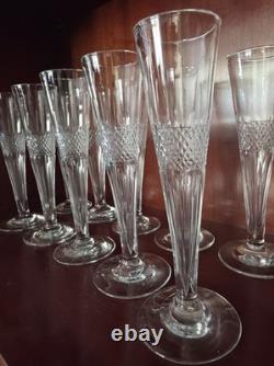 Set of 14 Crystal Champagne Flutes, Empire/Restauration Period, Early 19th Century