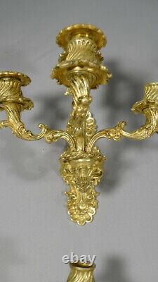 Set of 4 Gilded Bronze Appliques from the Restoration Period of Charles X, Early 19th Century.