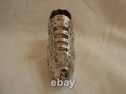 Shoe, silver high-heeled shoe, England, hallmarks to be identified, 19th century