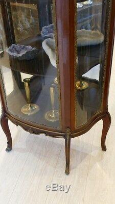 Showcase Curved Transition Style Mahogany And Bronze, Late Nineteenth Time