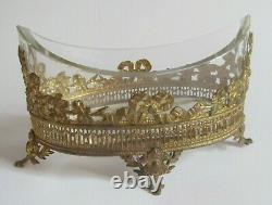 Shuttle Cup Crystal Mount Ringed Gilt Bronze Planter Time XIX