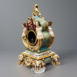 Signed Porcelain Mantel Clock by Jacob Petit from the 19th Century, Napoleon III Period
