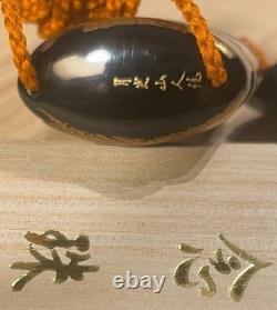Signed wooden inro, Maki-e lacquer and gold powder, Meiji period