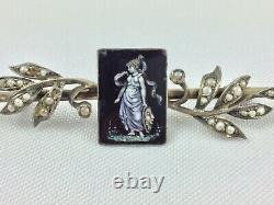 Silver Bracket With Emaille Decor Blister A L Antique Bead XIX Eme H130