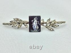 Silver Bracket With Emaille Decor Blister A L Antique Bead XIX Eme H130