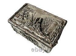 Silver Bronze Jewellery Box Ab Paris Animated Scene Characters Epoque XIX Ème