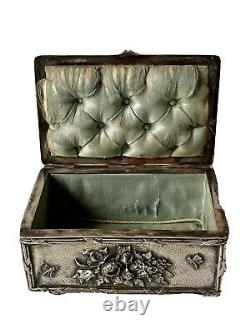 Silver Bronze Jewellery Box Ab Paris Animated Scene Characters Epoque XIX Ème