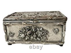 Silver Bronze Jewellery Box Ab Paris Animated Scene Characters Epoque XIX Ème