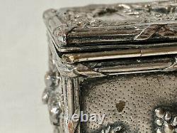 Silver Bronze Jewellery Box Ab Paris Animated Scene Characters Epoque XIX Ème