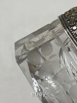 Silver Coil Massif & Crystal Glass Coil Sablé Epoque XIX Ème