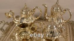 Silver Metal Tea And Coffee Service With Tray, Gallia And Wmf, Era Xixth