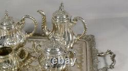 Silver Metal Tea And Coffee Service With Tray, Gallia And Wmf, Era Xixth