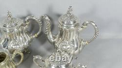 Silver Metal Tea And Coffee Service With Tray, Gallia And Wmf, Era Xixth
